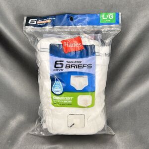 Hanes Boys' 6 Pack Briefs Size L ComfortSoft‎ Comfort Flex Waistband Underwear